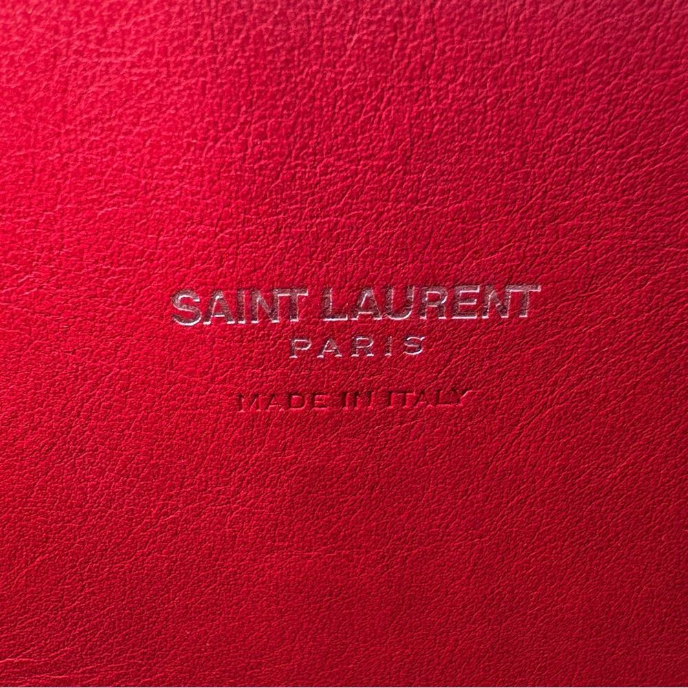 YSL Sac Du Jour Nano in Red Pebbled Leather - Picture 15 of 16